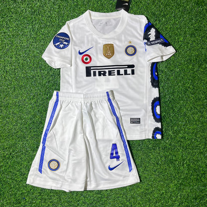 Javier Zanetti Inter Milan 2010/11 White Dragon Kids Retro Football Jersey Kit