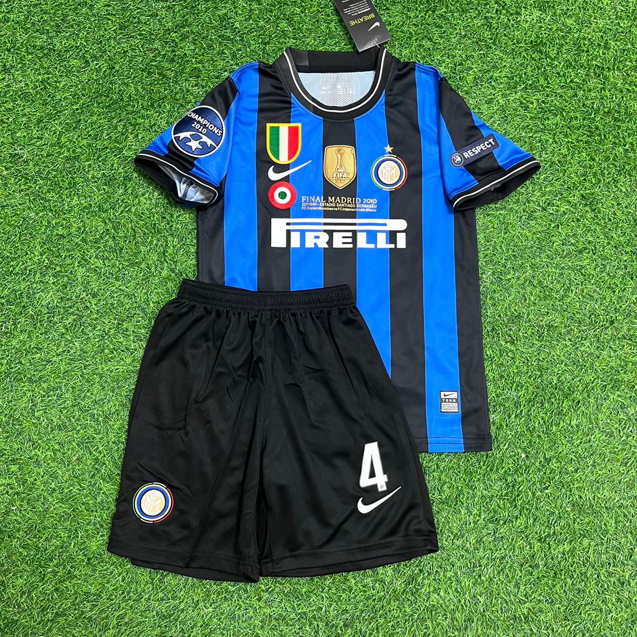 Javier Zanetti Inter Milan Retro Final Football Jersey Kit