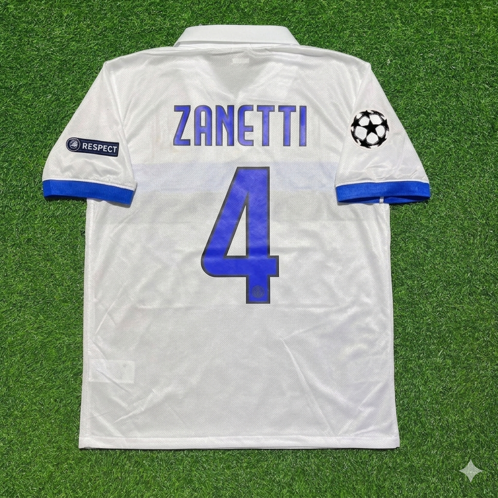 Javier Zanetti Inter 2009/2010 White Retro Football Jersey