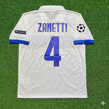 Javier Zanetti Inter 2009/2010 White Retro Football Jersey