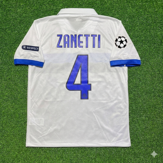 Javier Zanetti Inter 2009/2010 White Retro Football Jersey