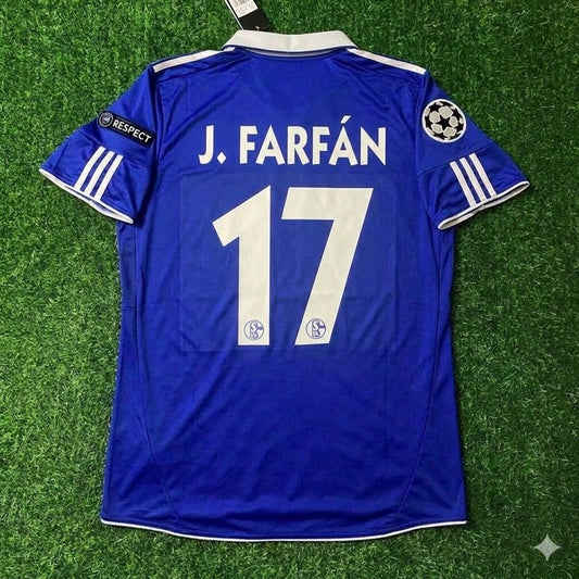 Jefferson Farfán 17- Schalke 04 Season 2010- 11 Retro Champions League Football Jersey Trikot Soccer Shirt