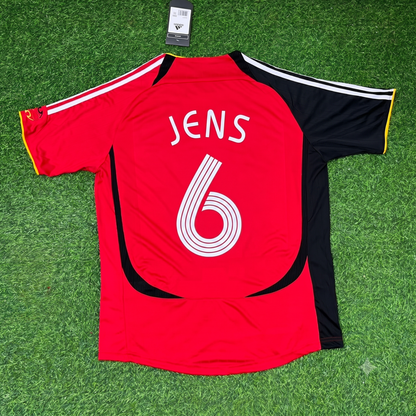 Jens Nowotny Germany 2006 World Cup Away Red Black Retro Football Jersey