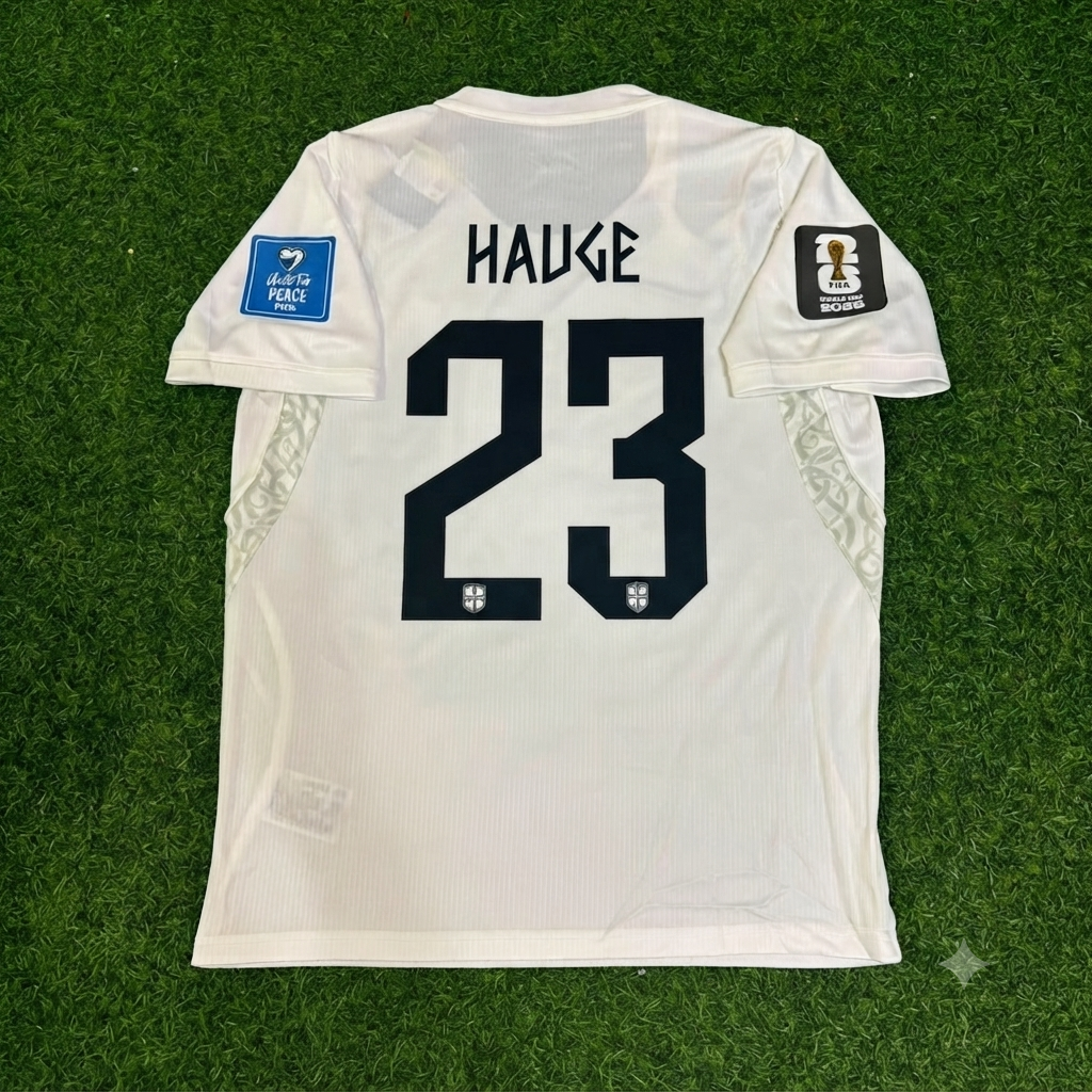 Jens Petter Hauge #23 Norway 2026 World Cup White Football Jersey