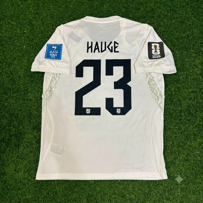 Jens Petter Hauge #23 Norway 2026 World Cup White Football Jersey