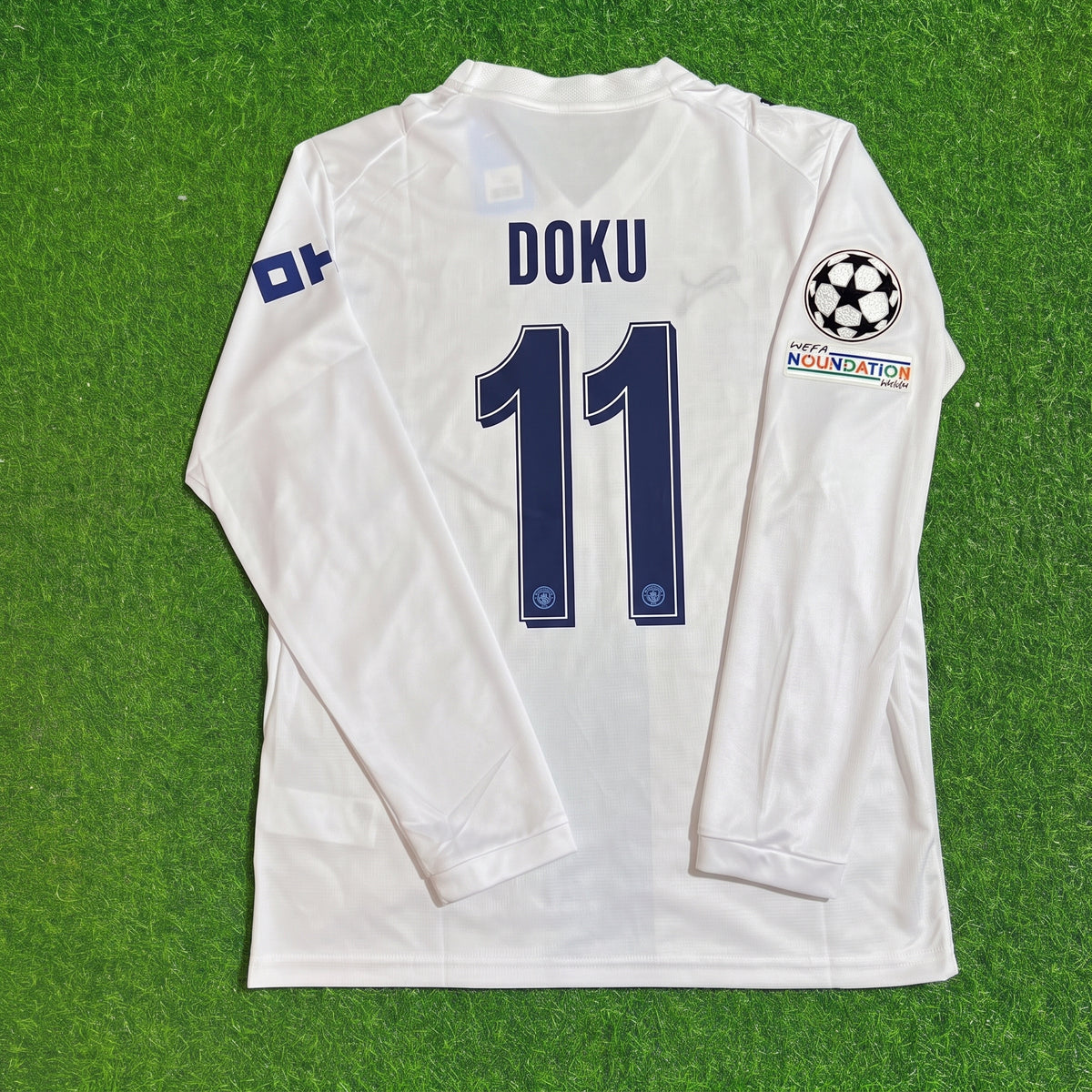Jeremy Doku #11 Manchester City 2026-27 Third New Season Long Sleeve Champions League Patch Jersey Trikot Maillot Soccer Shirt