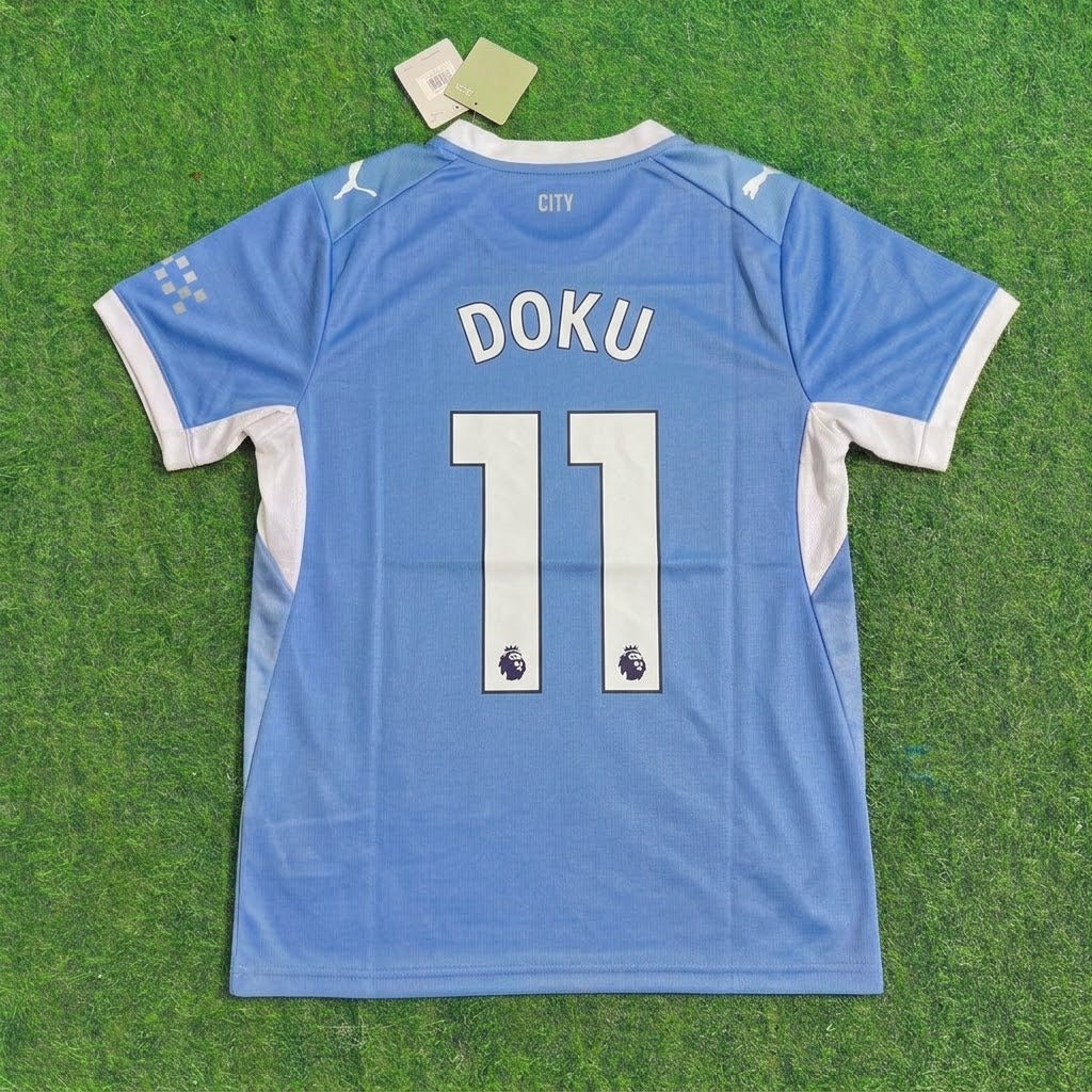 Jeremy Doku Manchester City 2026-27 Home New Season Jersey Trikot Maillot Soccer Shirt