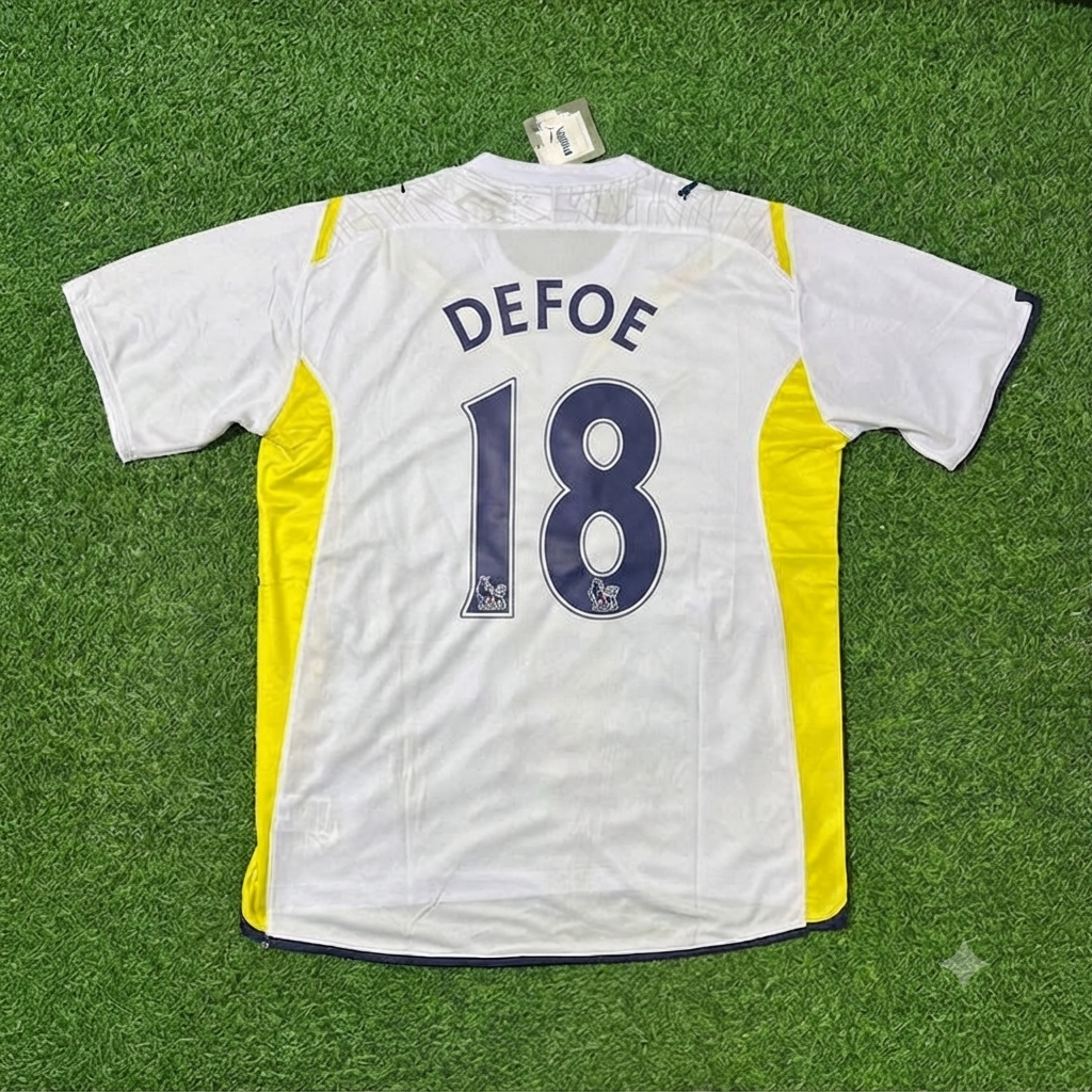 Jermain Defoe #18 Tottenham 2009–2010 White Retro Football Jersey Kit