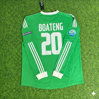 Jerome Boateng Germany EURO 2012 Long Sleeve Green Retro Football Jersey