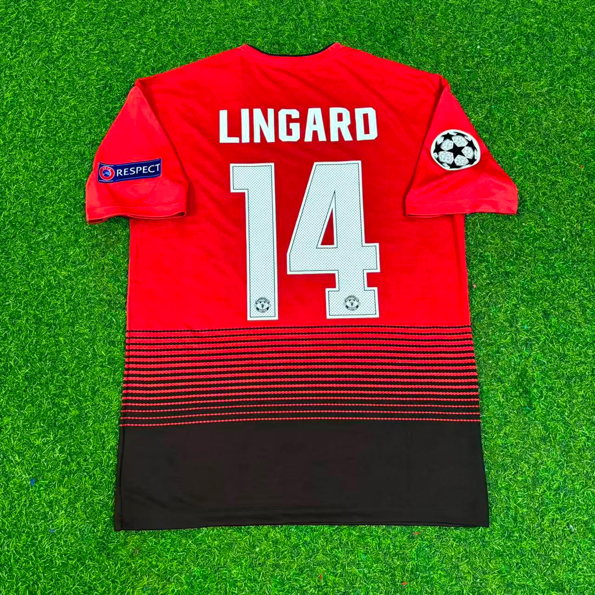 Jesse Lingard #14 Manchester United 2018/2019 Season Home Red Retro Football Jersey