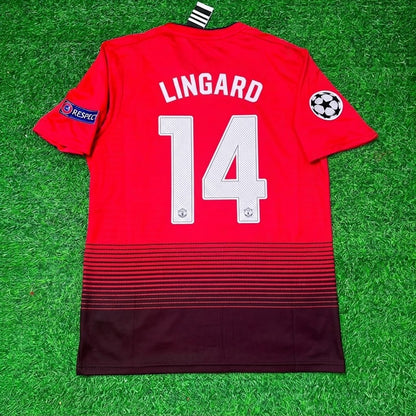 Jesse Lingard #14 Manchester United 2018/2019 Season Home Red Retro Football Jersey