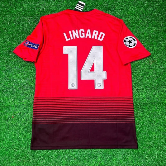 Jesse Lingard #14 Manchester United 2018/2019 Season Home Red Retro Football Jersey