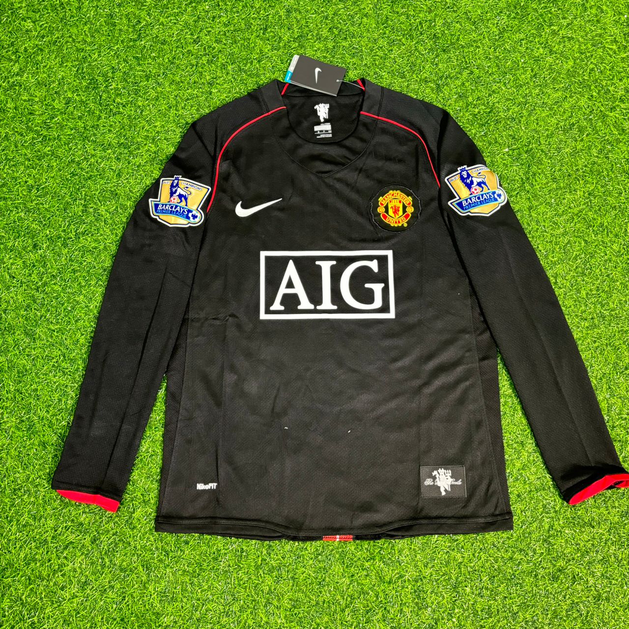 Ji-Sung Park 2007-2008 Manchester United Schwarzes Retro-Trikot Trikot Camiseta Maillot