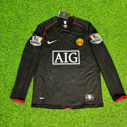 Ji-Sung Park 2007-2008 Manchester United Schwarzes Retro-Trikot Trikot Camiseta Maillot