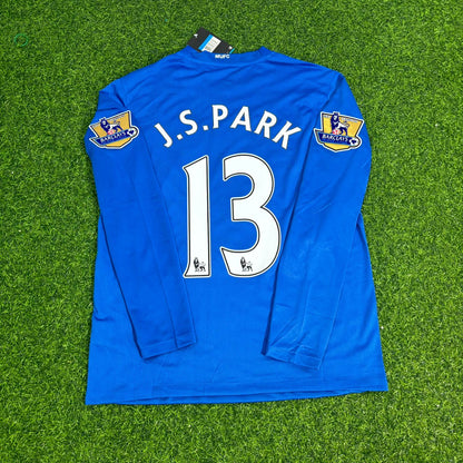 Ji-sung Park Manchester United 2008 Blue EPL Patch Retro Long Sleeve Football Jersey