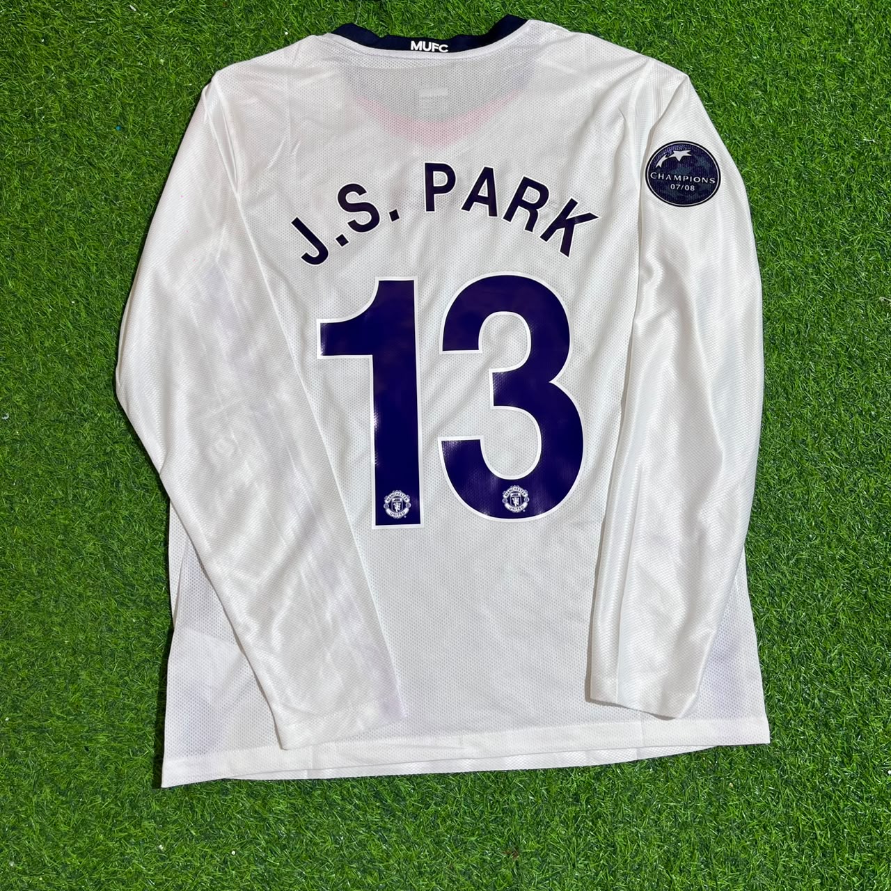 Ji sung-Park 13 Manchester United 2009 Champions Leage Final Rome Retro Long Sleeve Jersey Trikot