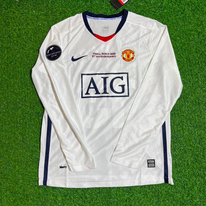Ji sung-Park 13 Manchester United 2009 Champions Leage Final Rome Retro Long Sleeve Jersey Trikot