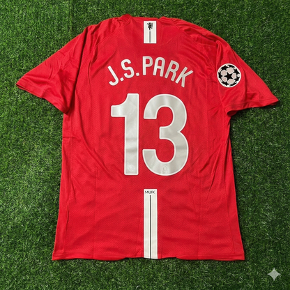 Park Ji-sung Manchester United Champions League Final Moscow 2008 Retro Red Football Shirt