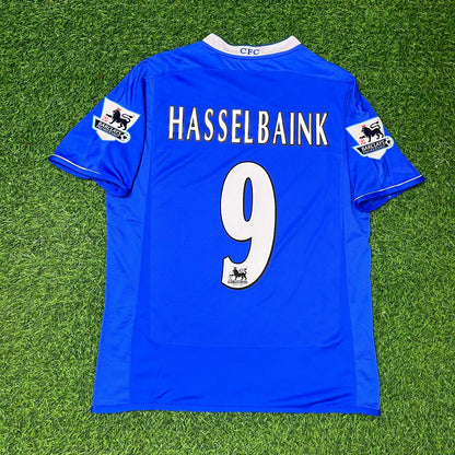 Jimmy Floyd Hasselbaink Chelsea 2003-2005 Home Navy Blue Retro Football Jersey