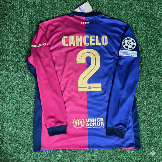 João Cancelo 2- Barcelona 2025 Champions League Long Sleeve Jersey Soccer Shirt