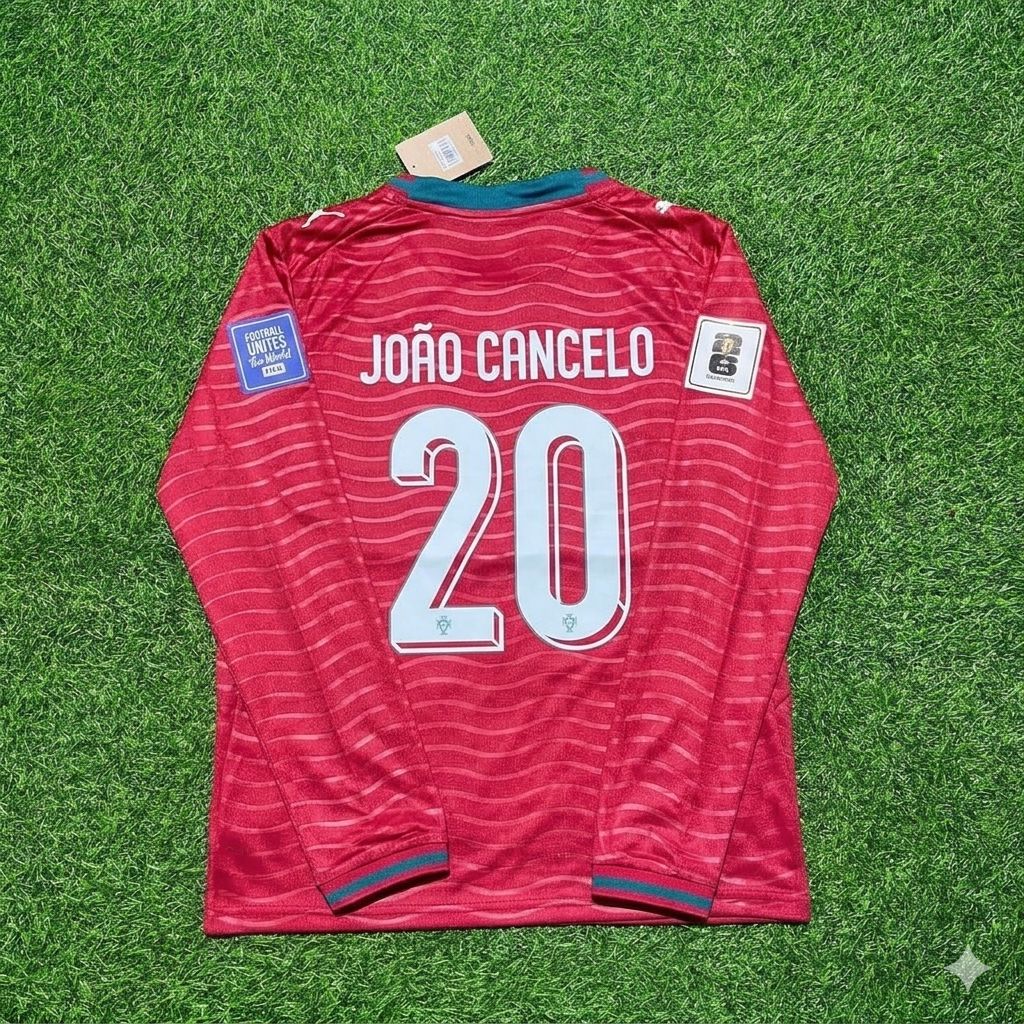 Joao Cancelo Portugal 2026 Red Home New Season Long Sleeve Football Jersey