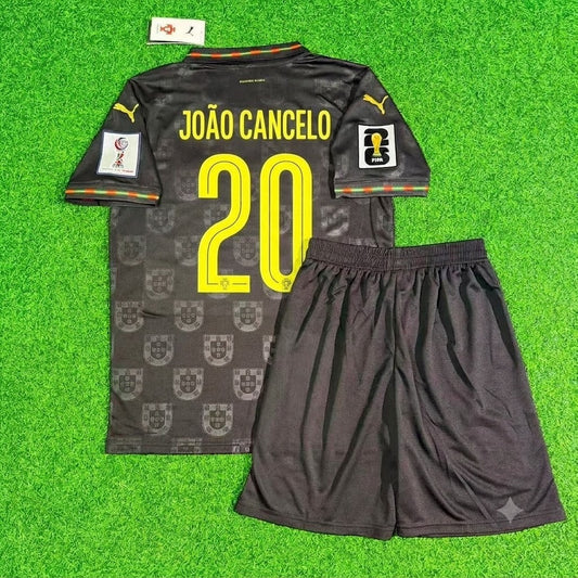 Joao Cancelo Portugal 2026 World Cup Black Kids Football Jersey