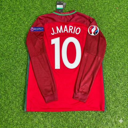 João Mário 10- Portugal EURO 2016 Final Long Sleeve Retro Football Jersey