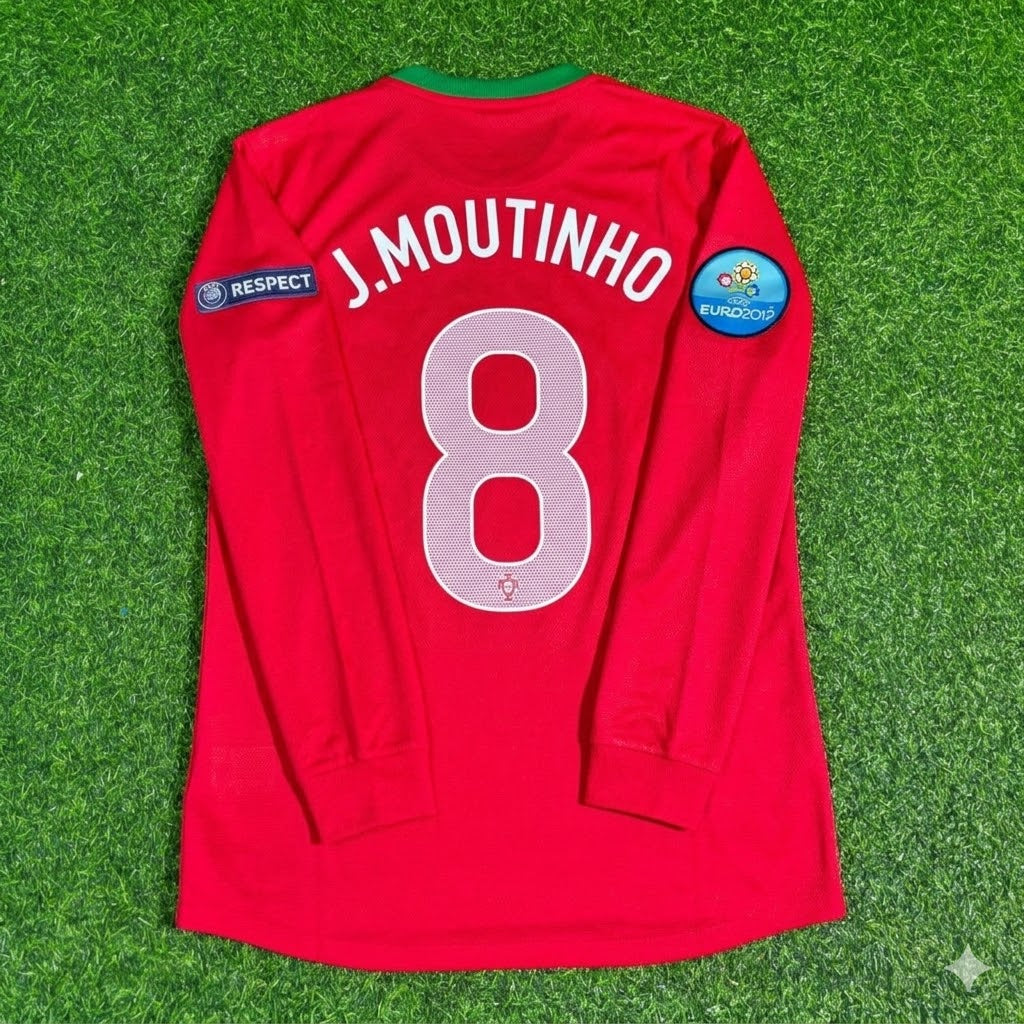 João Moutinho #8 Portugal EURO 2012 Long Sleeve Retro Football Jersey