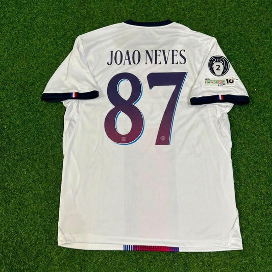 Joao Neves White Jersey Maillot Trikot Soccer Shirt