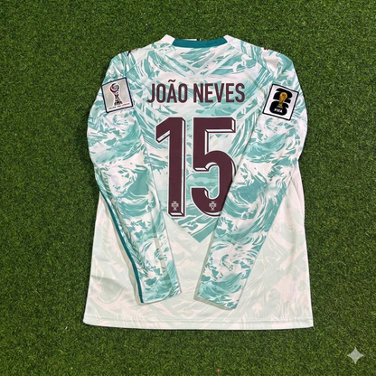 João Neves #15 Portugal 2026 World Cup Away Long Sleeve Football Jersey