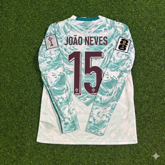 João Neves #15 Portugal 2026 World Cup Away Long Sleeve Football Jersey