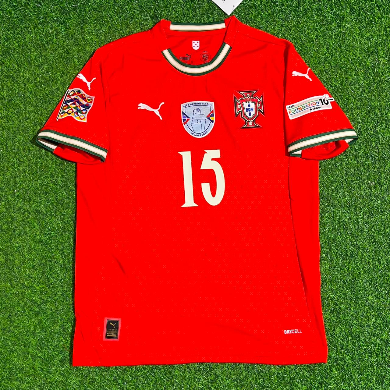 João Neves Portugal Vainqueur de la Ligue des Nations de l'UEFA Maillot Rouge Trikot Maillot Maillot de Football