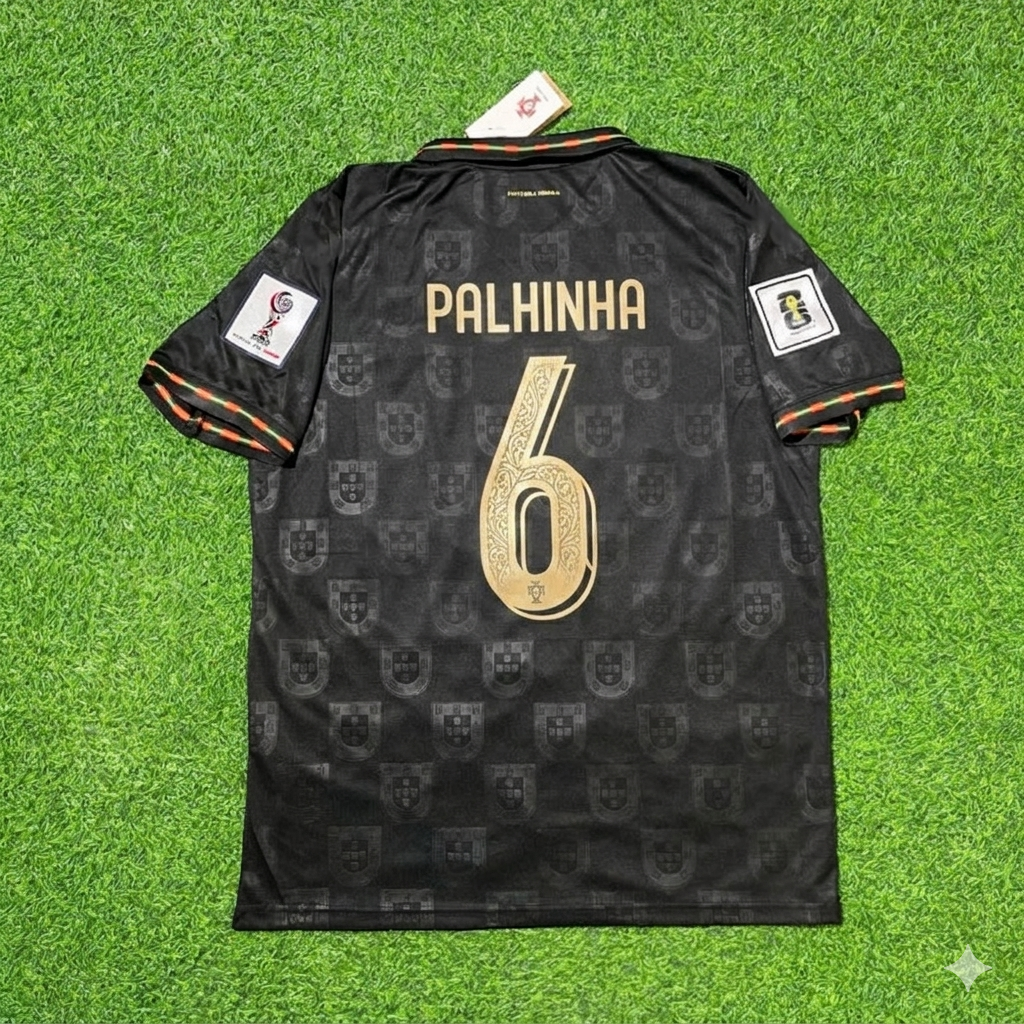 João Palhinha #6 Portugal 2026 World Cup Black Football Jersey