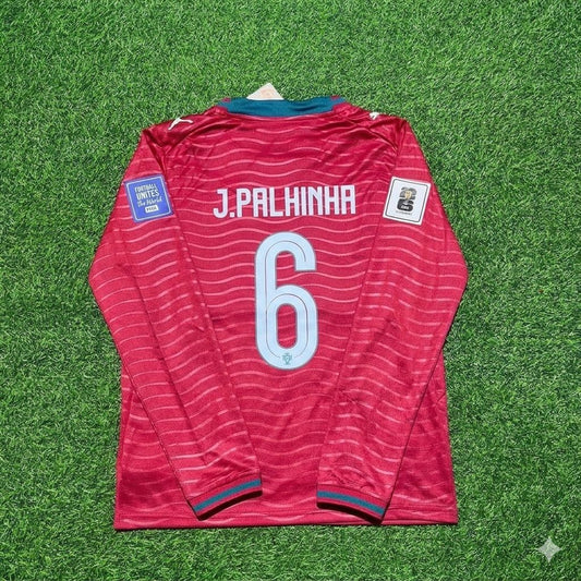 Joao Palhinha Portugal 2026 Red Home New Season Long Sleeve Football Jersey