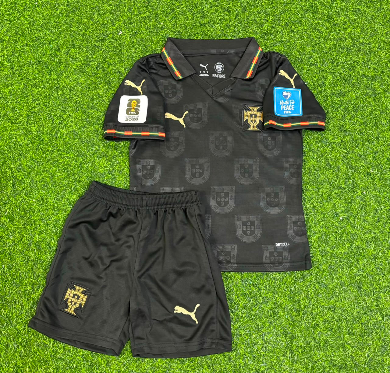 Vitinga Portugal 2026 World Cup Black Kids Football Jersey