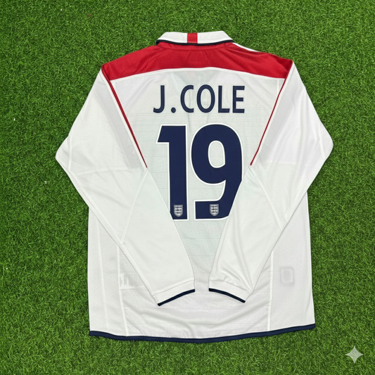 Joe Cole England EURO 2004 Long Sleeve Home Retro Football Jersey