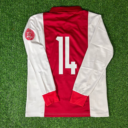 Johan Cruyff 14 – Ajax Commemorative Long Sleeve Retro Shirt Kit Jersey – | Trikot | Maillot Soccer Shirt