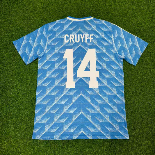 Maillot de football rétro bleu de Johan Cruyff (Pays-Bas)