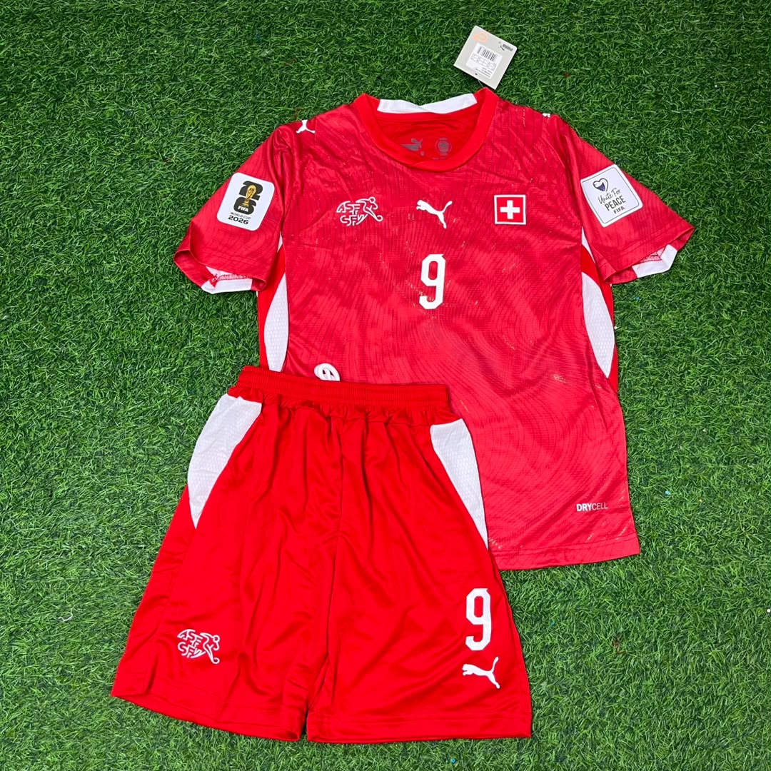 Johan Manzambi #9 Switzerland 2026 World Cup Children Jersey Trikot Maillot