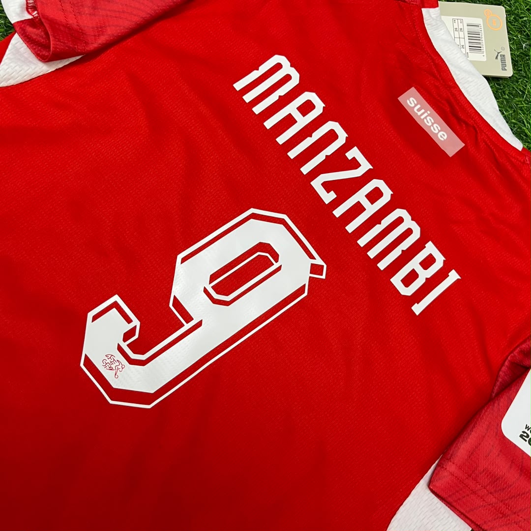 Johan Manzambi #9 Switzerland 2026 World Cup Children Jersey Trikot Maillot