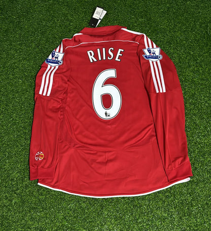John Arne Riise Liverpool 2007-2008 Red Retro Kit Jersey Trikot Maillot Soccer Shirt