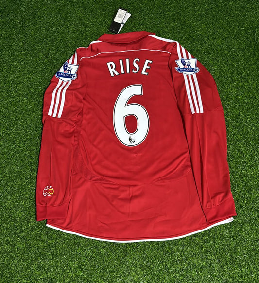 John Arne Riise Liverpool 2007-2008 Red Retro Kit Jersey Trikot Maillot Soccer Shirt