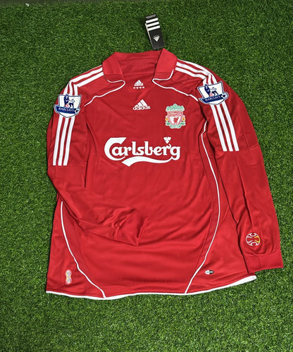 John Arne Riise Liverpool 2007-2008 Red Retro Kit Jersey Trikot Maillot Soccer Shirt