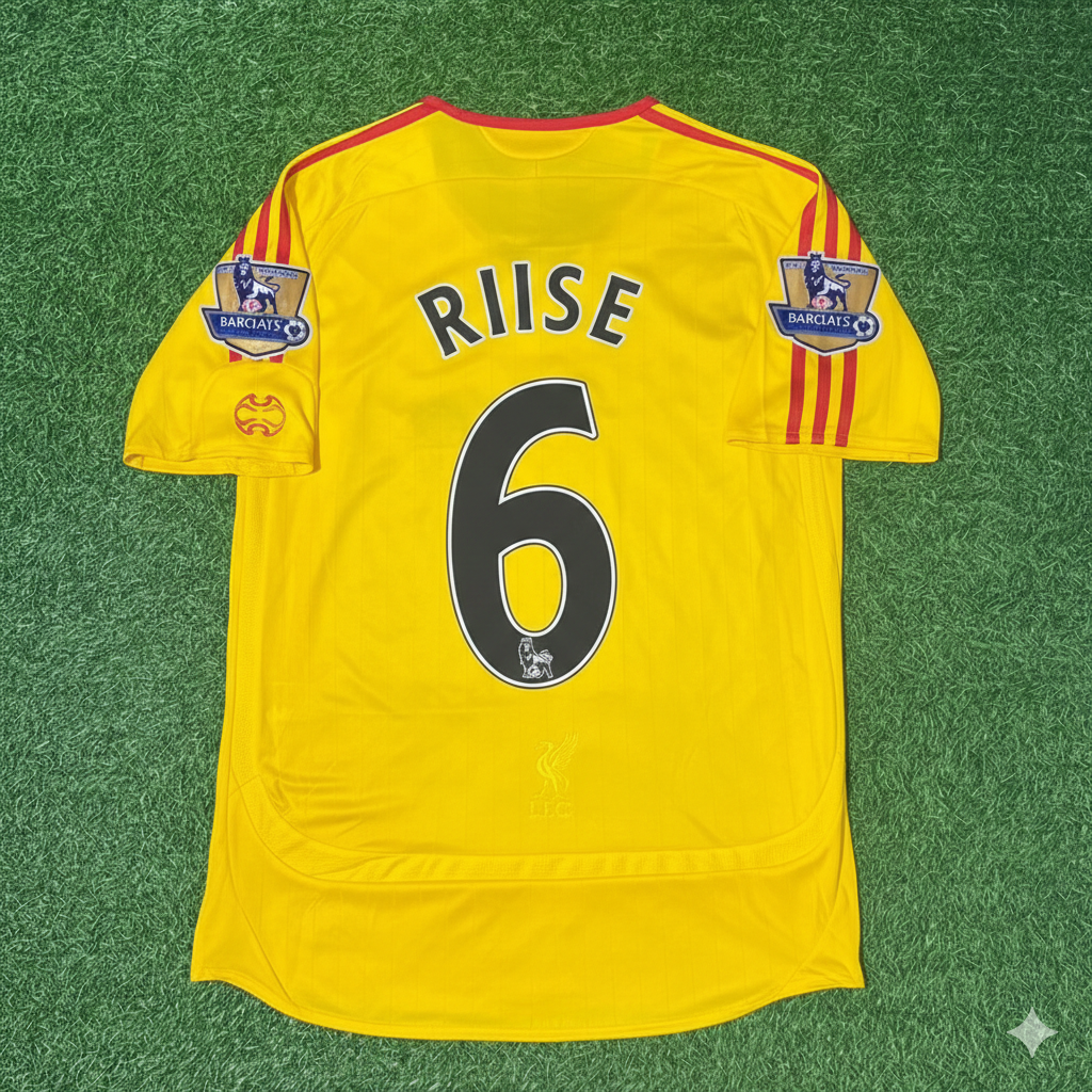 John Arne Riise Liverpool 2006/2007 Yellow Retro Football Jersey Kit