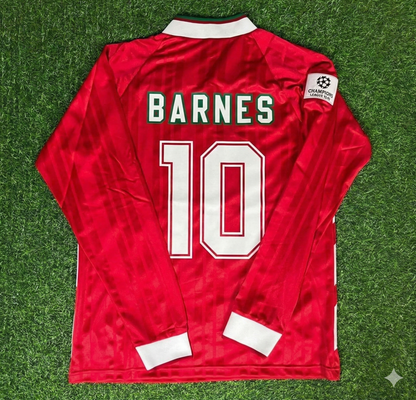 John Barnes Liverpool Long Sleeve Retro Kit Jersey Trikot Maillot Soccer Shirt