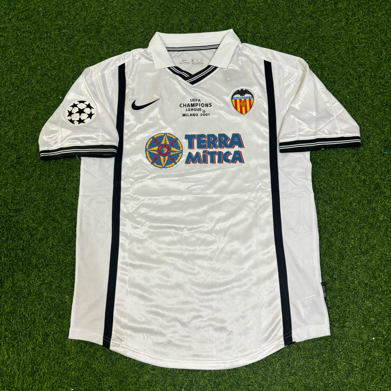 John Carew Valencia 2001 Milano Champions Final Retro Football Jersey