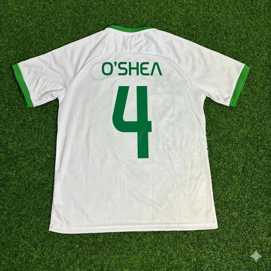 John O'Shea 4- Ireland Vintage Special Edition White Football Jersey Kit