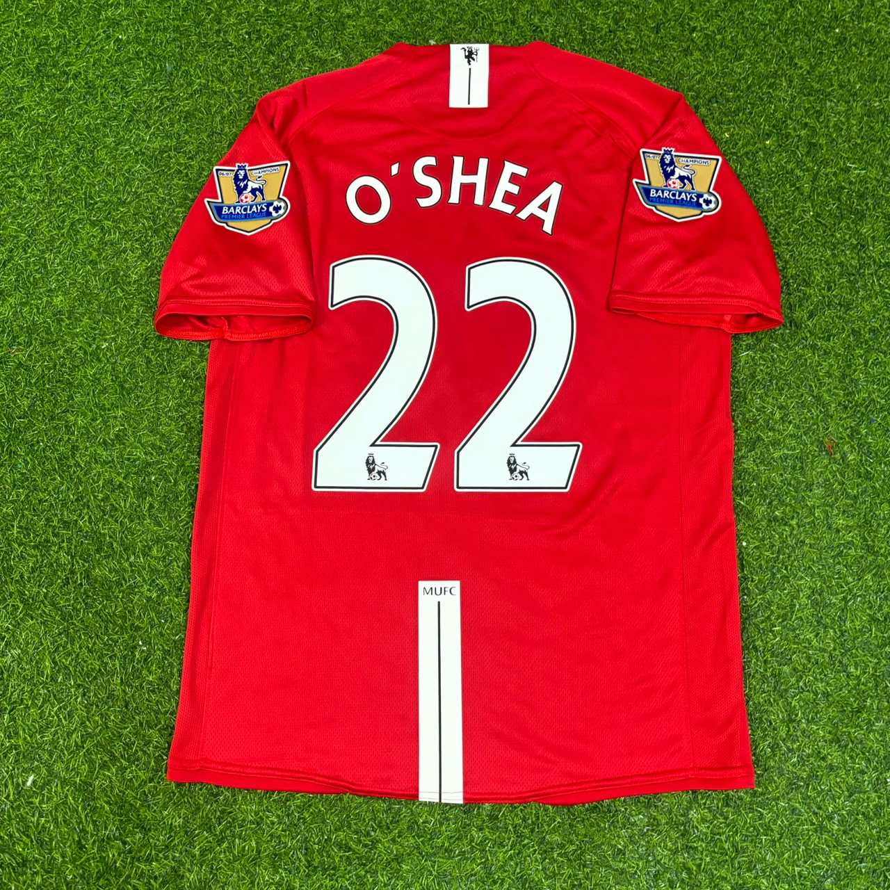 John O'Shea Manchester United 2007 2008 EPL Retro Red Jersey Trikot