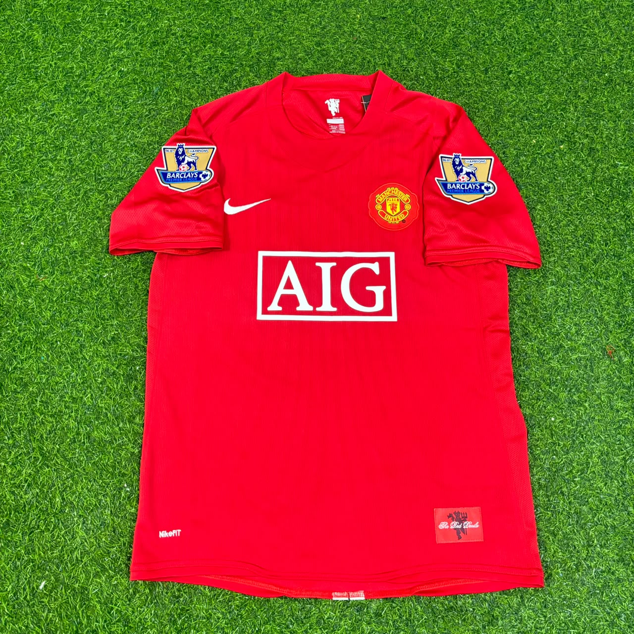 John O'Shea Manchester United 2007 2008 EPL Retro Red Jersey Trikot