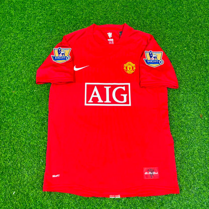 John O'Shea Manchester United 2007 2008 EPL Retro Red Jersey Trikot